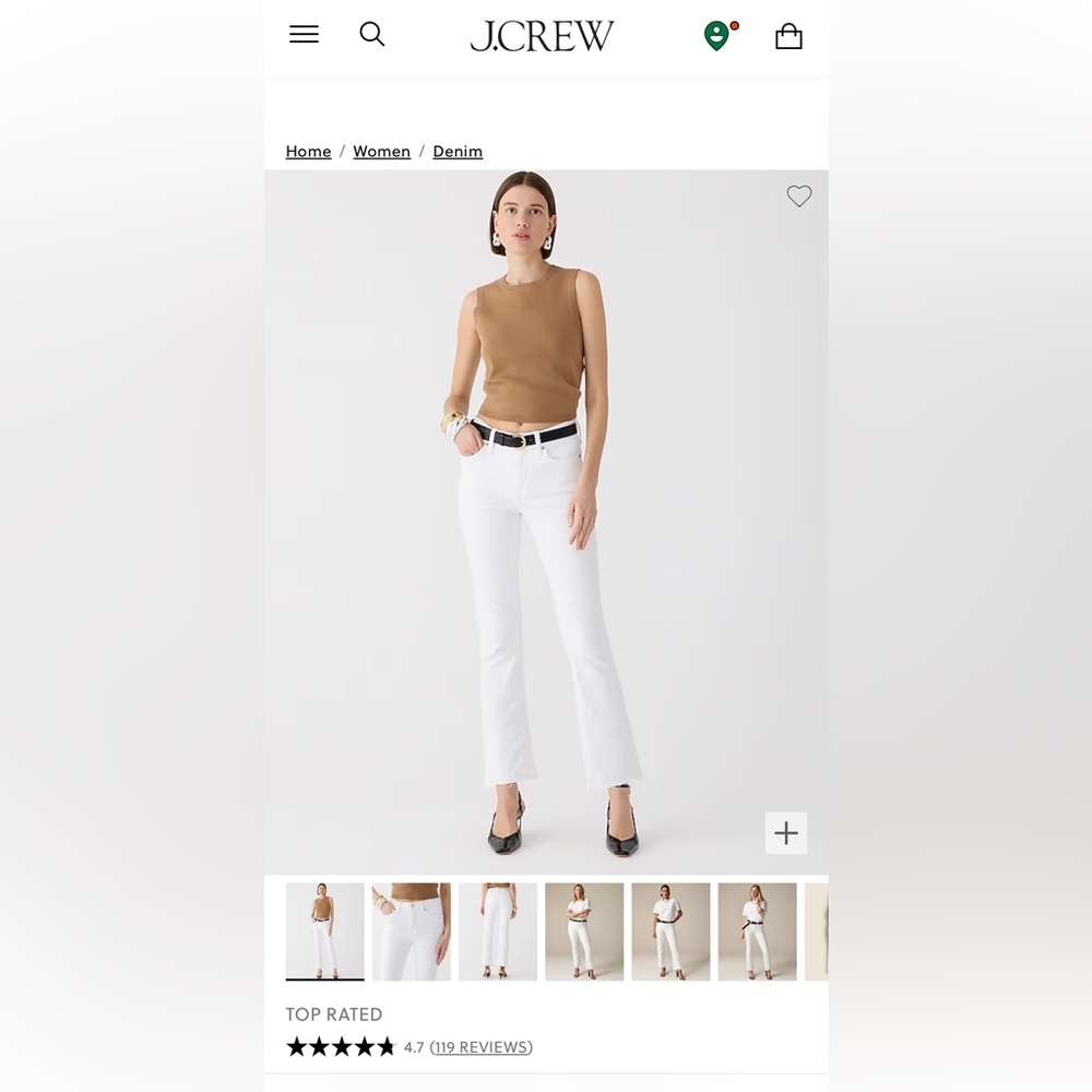 J.Crew Demi boot crop Jean - White Jeans